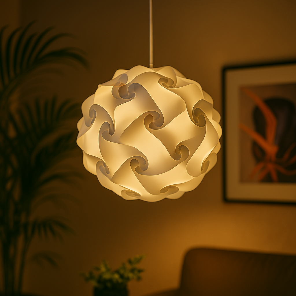 Halo Pendant Lamp – White Swirl Edition